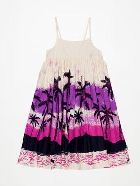 Molo Chiyo Twilight Island Dress with Purple, Pink & Black Palm Print 7/8